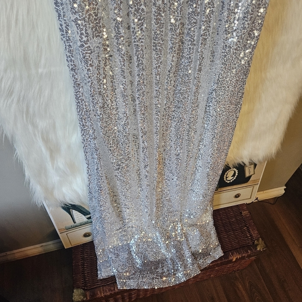 Kate Kasin Silver Empire Sequin Maxi Dress - Picture 4 of 15